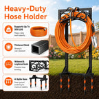 Garden Hose Holder, Heavy Duty, Freestanding For Outside, Metal | Detachable Water Hose Holder Stand, Garden Hose Reel Rack And Hose Storage Organizer For Outside Yard
