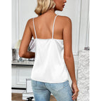 Zeagoo Women's Silk Satin Tank Tops 2026 V Neck Adjustable Spaghetti Strap Sleeveless Camisole Summer Basic Blouse