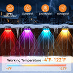 Solar Fence Lights Outdoor 10 Pack, Upgraded Brightness 3X Led Lens Fence Lights Solar Powered, 9 Fixed Colors & Rgb Lights, Ip65 Waterproof Solar Lights For Outside Backyard/Railing/Step/Patio