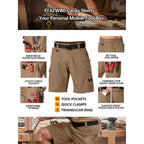 Men'S Cargo Work Shorts Water Resistant Ripstop Tactical Tool Shorts For Outdoor Hiking Fishing With 14 Pockets(No Belt)