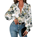 Women Button Down Shirts Lantern Long Sleeve Tops Business Casual Chiffon Blouses Trendy Work Clothes