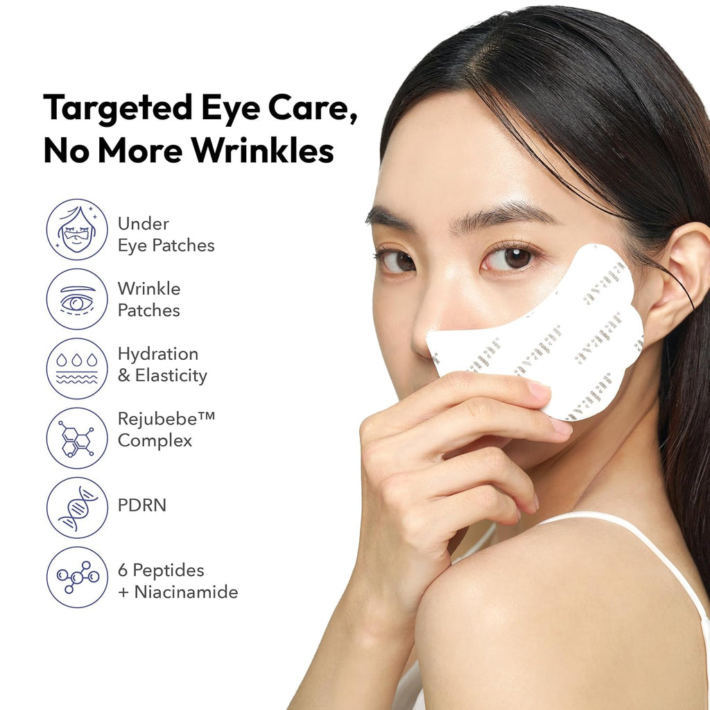 Collagen Eye Patches Premium Pdrn Under Eye Patches For Wrinkles With Peptides Firming & Hydrating Korean Skincare Eye Mask For Women, 5 Sheets
