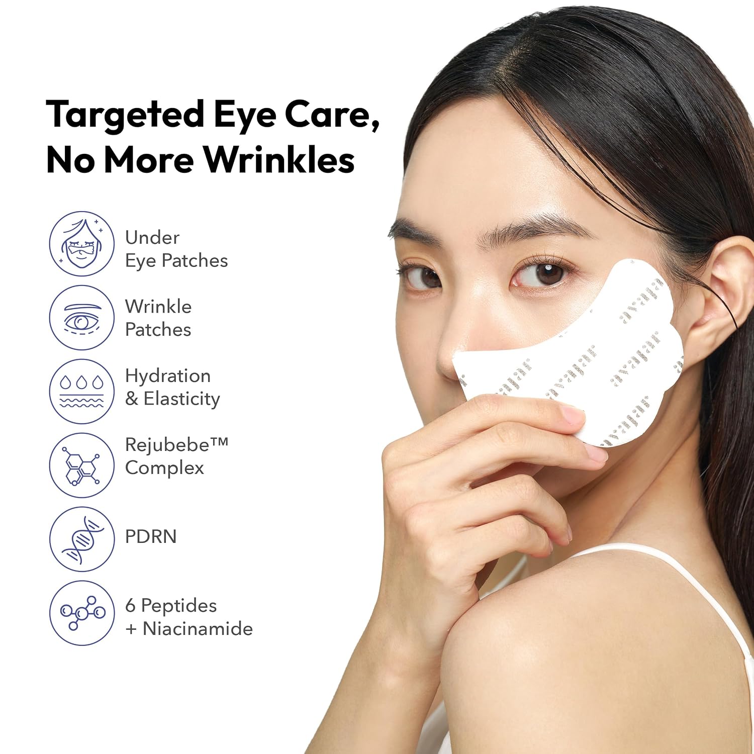 Collagen Eye Patches Premium Pdrn Under Eye Patches For Wrinkles With Peptides Firming & Hydrating Korean Skincare Eye Mask For Women, 5 Sheets