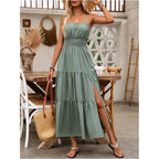 Beaudrm Women'S Summer Maxi Dresses Boho Summer Wedding Guest Dress Beach Vacation Outfits Cruise Flowy Milkmaid Sundresses