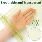 Niubier 50 Pcs Fruit Protection Bags, 6×9 In Green Fruit Nets For Fruit Tree, Drawstring Mesh Cover Bags To Protect Vegetables Tomato Strawberry Garden