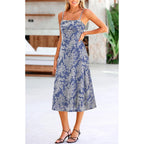 Women's Summer Dress Sleeveless Spaghetti Strap Midi Dress Sexy Cowl Neck Floral Cocktail Dress Party Dresses