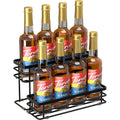 8 Bottle Coffee Syrup Organizer Rack, 2 Tier Coffee Syrup Stand Holder For Coffee Bar, Coffee Syrup Organizer For Countertop, Small Wine Rack For Family, Storage For Syrup, Dressing, Black