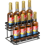 8 Bottle Coffee Syrup Organizer Rack, 2 Tier Coffee Syrup Stand Holder For Coffee Bar, Coffee Syrup Organizer For Countertop, Small Wine Rack For Family, Storage For Syrup, Dressing, Black