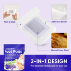 AOSORW Natural Foot Pads - Lavender Bamboo Vinegar - Premium Foot Care - Soothing Nighttime Ritual - Comforting Aromatherapy Experience - 30 Pads (Pack of 1)