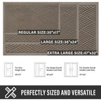 Sturdy Front Door Mat, Absorbent Muddy Dirt Resist Welcome Door Mats Outdoor Indoor, Stain And Fade Resistant, Non-Slip Rubber Backing Low Profile Doormat For Entryway, 30×17, Beige