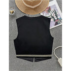 Verdusa Women'S Cowgirl Vest Western Outfit Linen Vest Embroidered Boho Tops