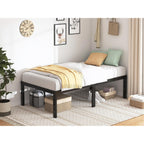 Twin Bed Frame - 18 In Sturdy Platform Bed Frame Twin Size, Heavy Duty Metal Bed Frame No Box Spring Needed, Quick & Easy Assembly, No Noise, Black