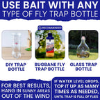 Fly Bait Fly Trap Refill Packets 6X1Oz. Non Toxic Dissolvable Granules Work With All Reusable Flies Traps Outdoors Attractant. Flies Trap Bait Magnet Ranch Flytrap Outdoors. Cebo Para Moscas
