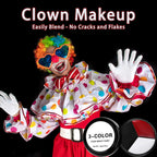 3 Set Black White Red Face Body Paint,3 Colors Clown Makeup Kit With Sponge And Brush,Joker Face Body Paint For Halloween Cosplay,Special Effect Makeup And Costume-Themed Party