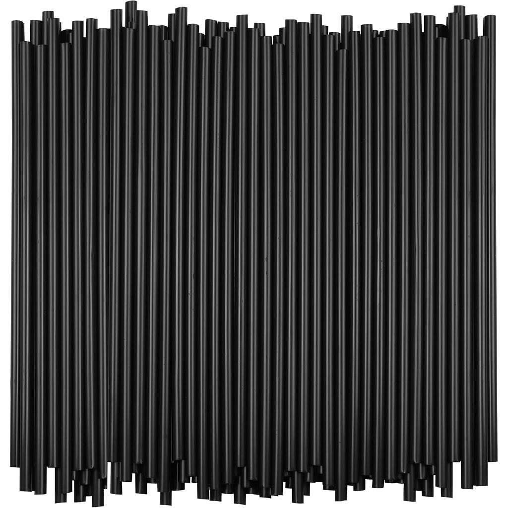 7.75" Plastic Straws (500 Count), Disposable Straws - Made For Standard 16Oz Glass (Black)