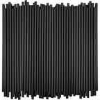 7.75" Plastic Straws (500 Count), Disposable Straws - Made For Standard 16Oz Glass (Black)