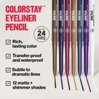 Revlon Colorstay Pencil Waterproof Eyeliner, Smudge-Proof, Eye Makeup With Built-In Sharpener, Long-Lasting, Matte Finish, 201 Black, 0.01 Oz