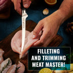 Cutluxe Fillet Knife for Fish & Meat – 7" Razor Sharp Boning Knife – Flexible High Carbon German Steel, Full Tang Ergonomic Handle Design, Grilling Gifts for Men – Artisan Series