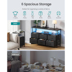 Songmics Bellah Collection - Dresser For Bedroom, Chest Of Drawers, Tv Stand For Tvs Up To 55 Inches, Living Room, Closet, 6 Drawers And 1 Shelf, Modern, Ink Black Ulgs833Bh02S