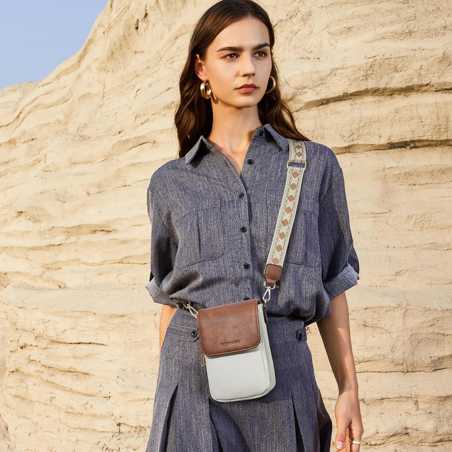 Bostanten Crossbody Bags For Women Cell Phone Purse Leather Wallet Handbags With Card Slots