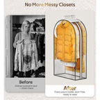 Misslo 10" Gusseted All Clear Garment Bags For Hanging Clothes 3 Packs 40" Suit Bags For Closet Storage Hanging Clothes Storage Suit Cover For Shirts, Coats, Dresses