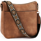 BOSTANTEN Crossbody Bags for Women Trendy Vegan Leather Hobo Purses Shoulder Handbags Wide Shoulder Strap