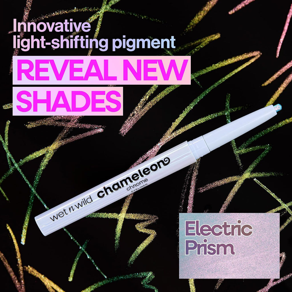 Wet N Wild Chameleon Chrome Eyeliner, Waterproof And Smudge-Proof, Multichrome Color Shift, Long-Lasting 18-Hour Wear, Cruelty-Free & Vegan - Electric Prism