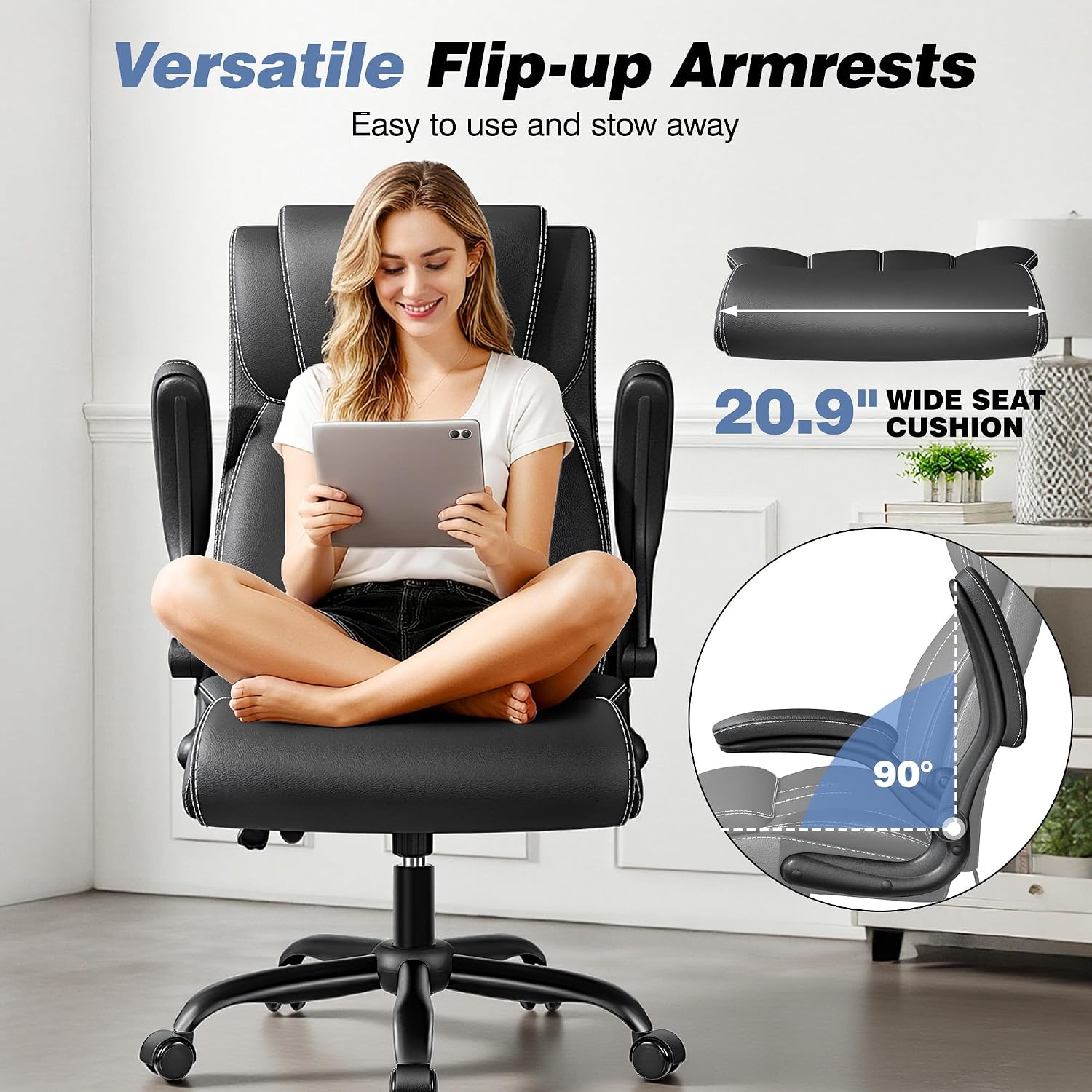 Ergonomic Office Chair, Desk Chair With Adjustable Lumbar Support