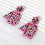 Birthday Earrings for Women, Handmade Beaded Drop Dangle Birthday Earrings for Birthday Party Celebration Outfits Jewelry Gifts for Her