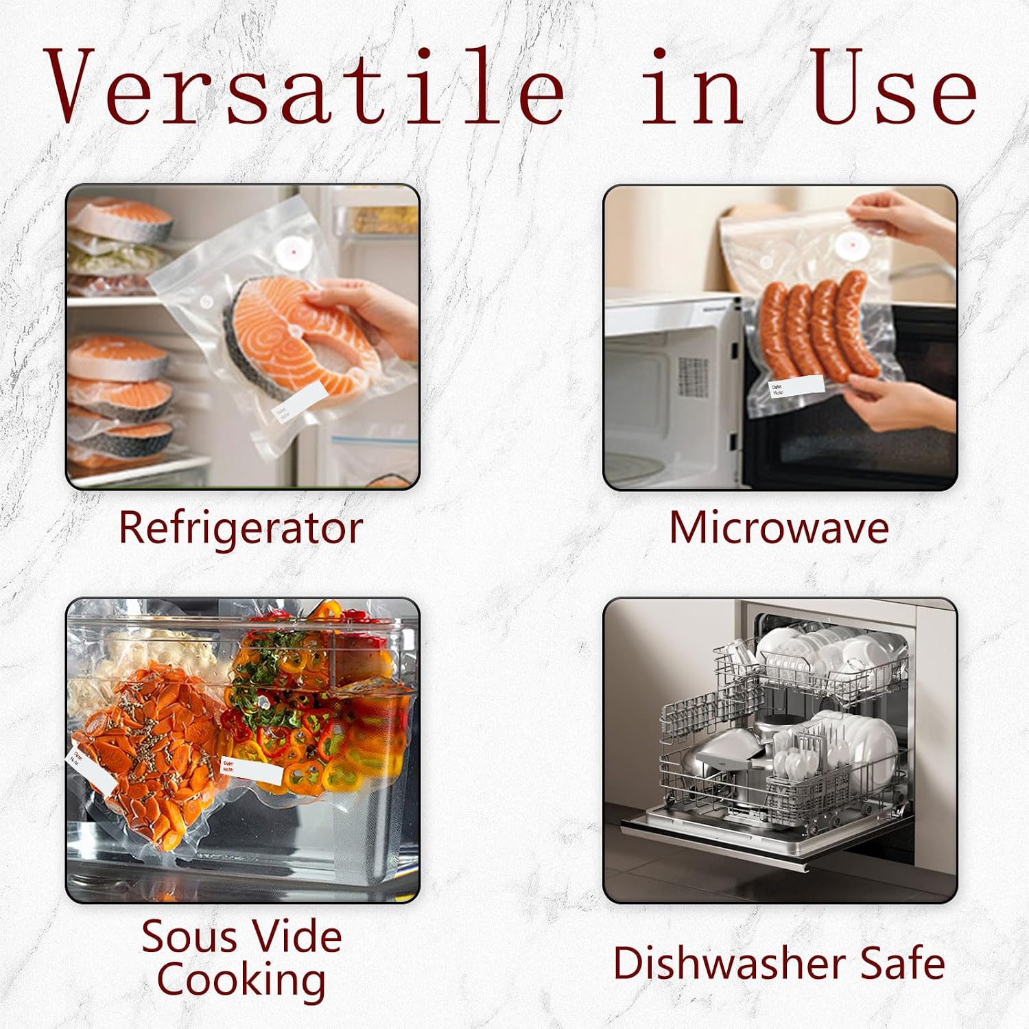 30-Pack Small Vacuum Sealer Bags & 2 Bonus Sealing Clips, Compatible With Chef Preserve – Bpa-Free (8 X 10 In) Reusable Food Storage Bags For Freezer, Microwave, Sous Vide – Leak-Proof