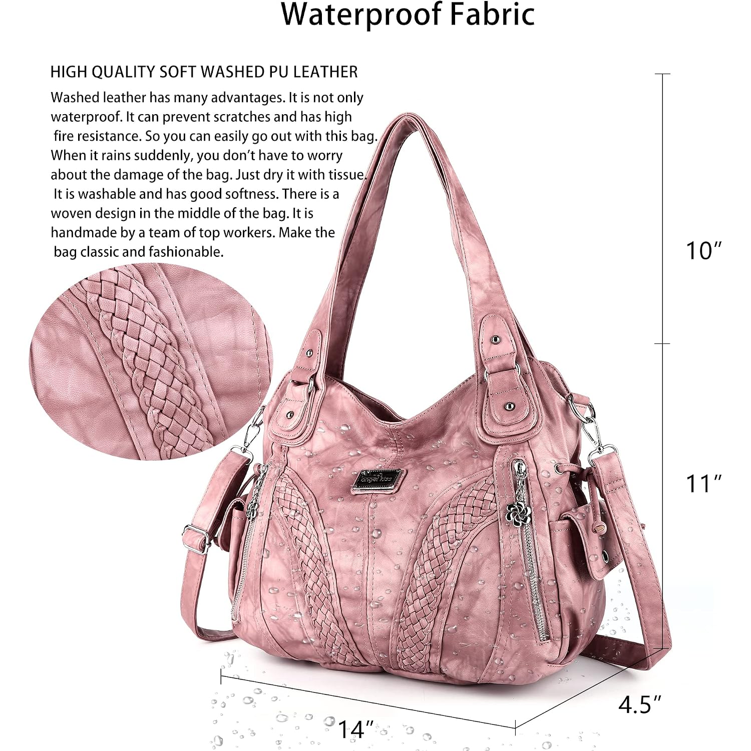 Purses And Handbags Women Fashion Tote Bag Shoulder Bags Top Handle Satchel Purses Washed Synthetic Leather Handbag