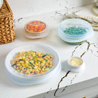 Stasher Premium Reusable Silicone Stretch Lids, Clear, 4Pk Of 9”, 6.5”, 4.5”, And 2.5” Lids, Airtight Seal, Food Container Covers, Bpa Free, Leak-Free, Dishwasher Safe, Microwave Safe, Eco-Friendly