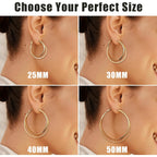Gacimy 14K Gold Plated Criss Cross Hoop Earrings for Women, 3mm Wide Double Layer Flat Crossover Hoops, Lightweight X-Shape Statement Earrings