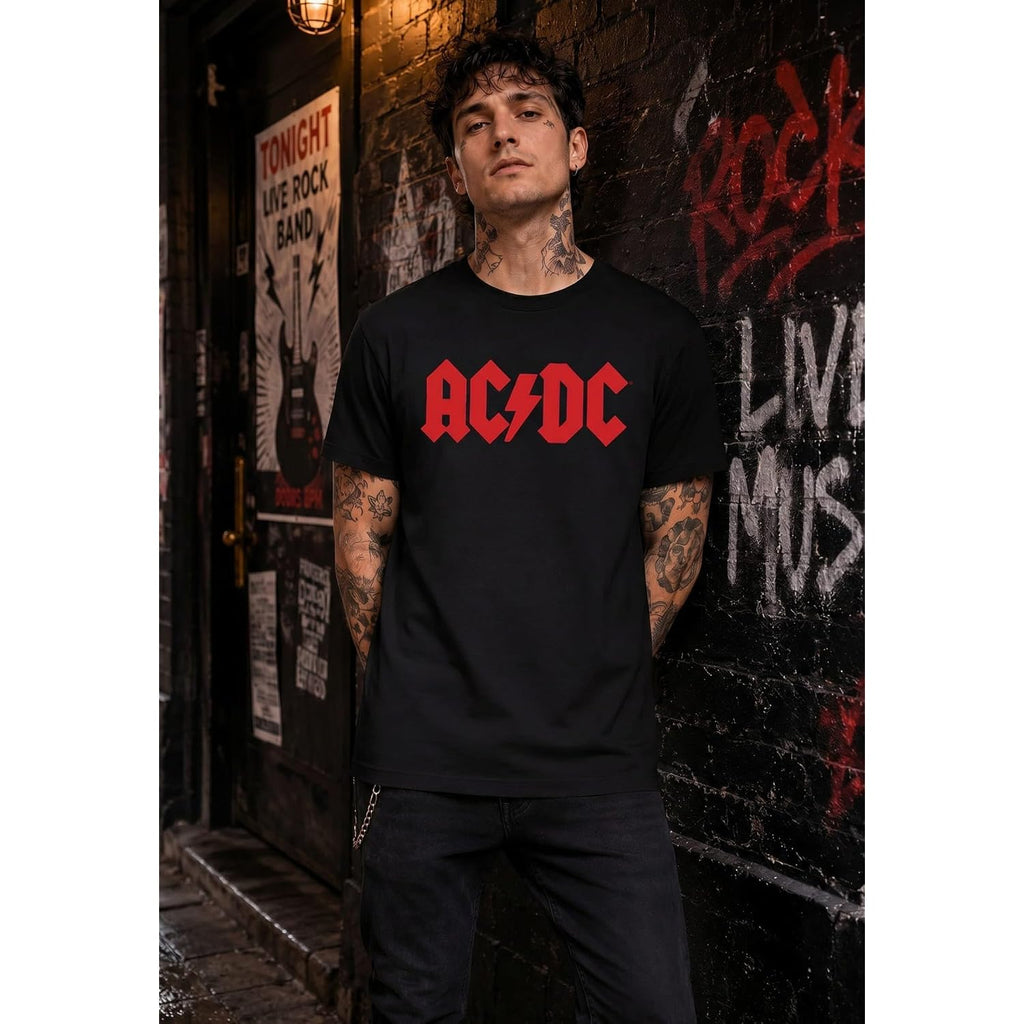 Tstars Ac/Dc Jagged Logo Band Power Up Tee For Men For Those About To Rock N Roll Shirt T-Shirt