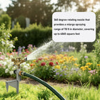 Liulo Tool 2 Pack Zinc Alloy Impact Sprinklers For Yard, Stainless Steel Pulsating Water Sprinkler Head On Spike Base, Adjustable Water Sprinklers For Large Area Patio Lawn Garden Irrigation