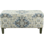 Homepop 36" Decorative Storage Bench - Antiqued Blue