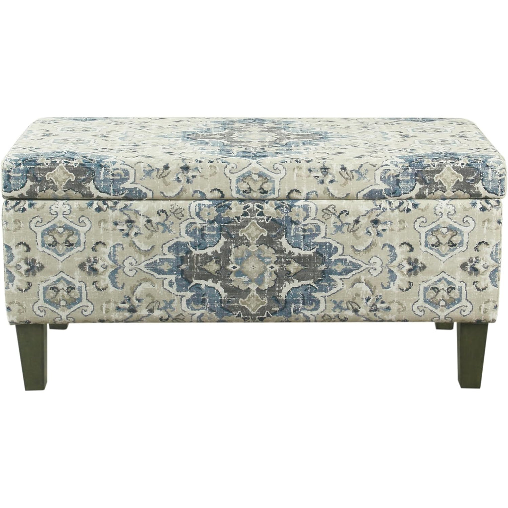 Homepop 36" Decorative Storage Bench - Antiqued Blue