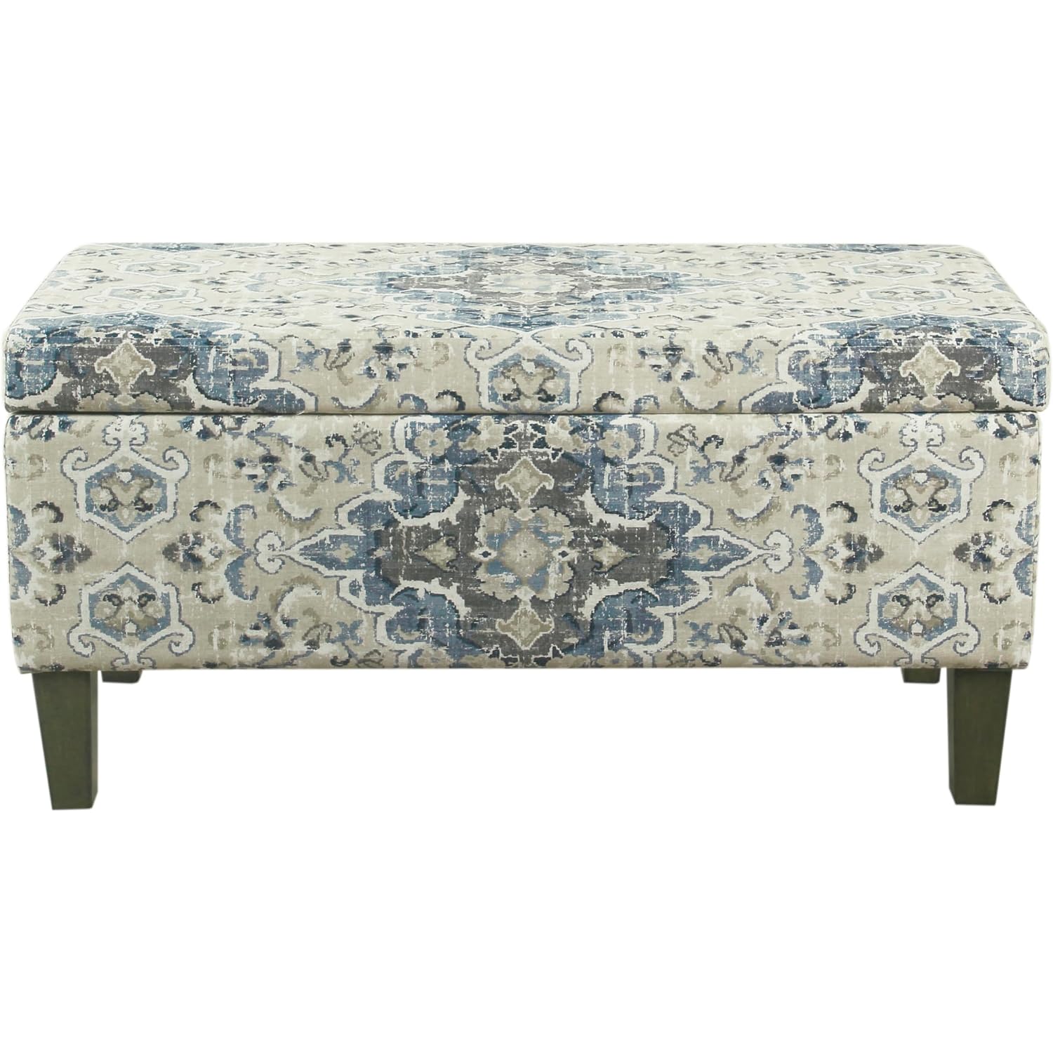 Homepop 36" Decorative Storage Bench - Antiqued Blue