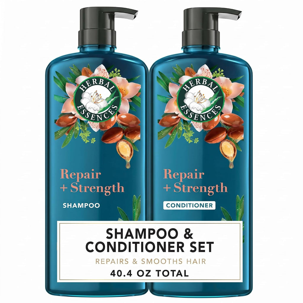 Herbal Essences Argan Oil Repair Shampoo & Conditioner Set, Moisturizes & Smoothes, Paraben-Free, Color-Safe, Ph-Balanced, Citrus Scent, 20.2 Fl Oz, 2-Pack