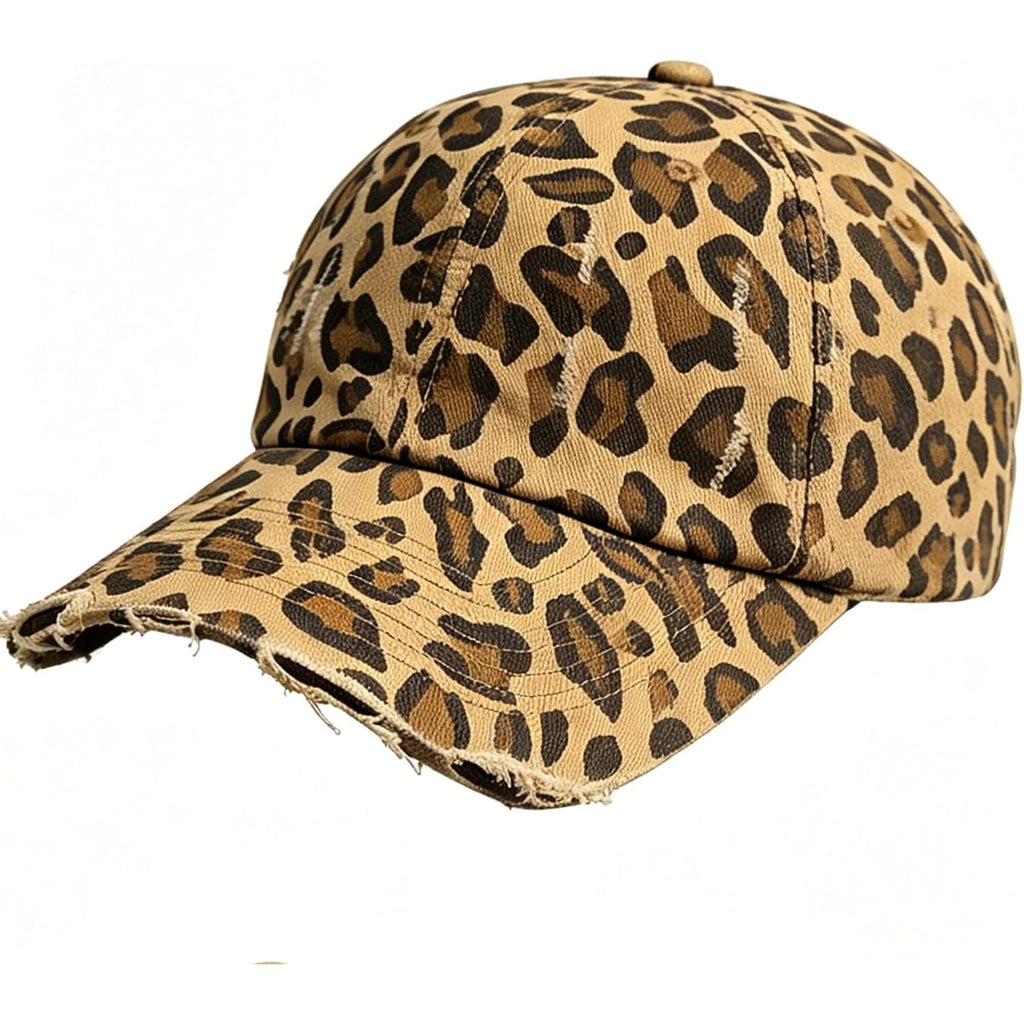 Baseball Hats For Women Men Adjustable Leopard Print Dad Trucker Hat Cotton Sun Protection Caps Sports Golf Medium
