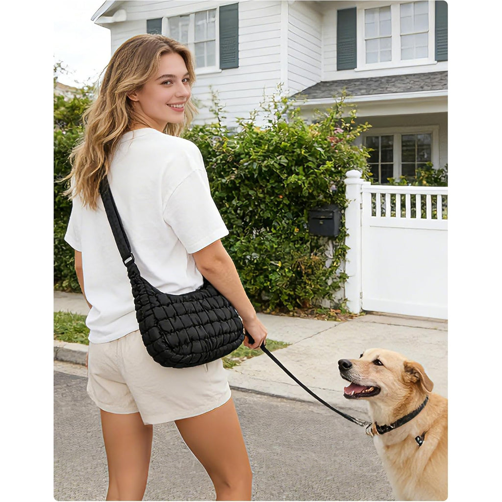 BAGSMART Quilted Crossbody Bag for Women, Lightweight Puffer Purse for Travel, Daily Use & Work