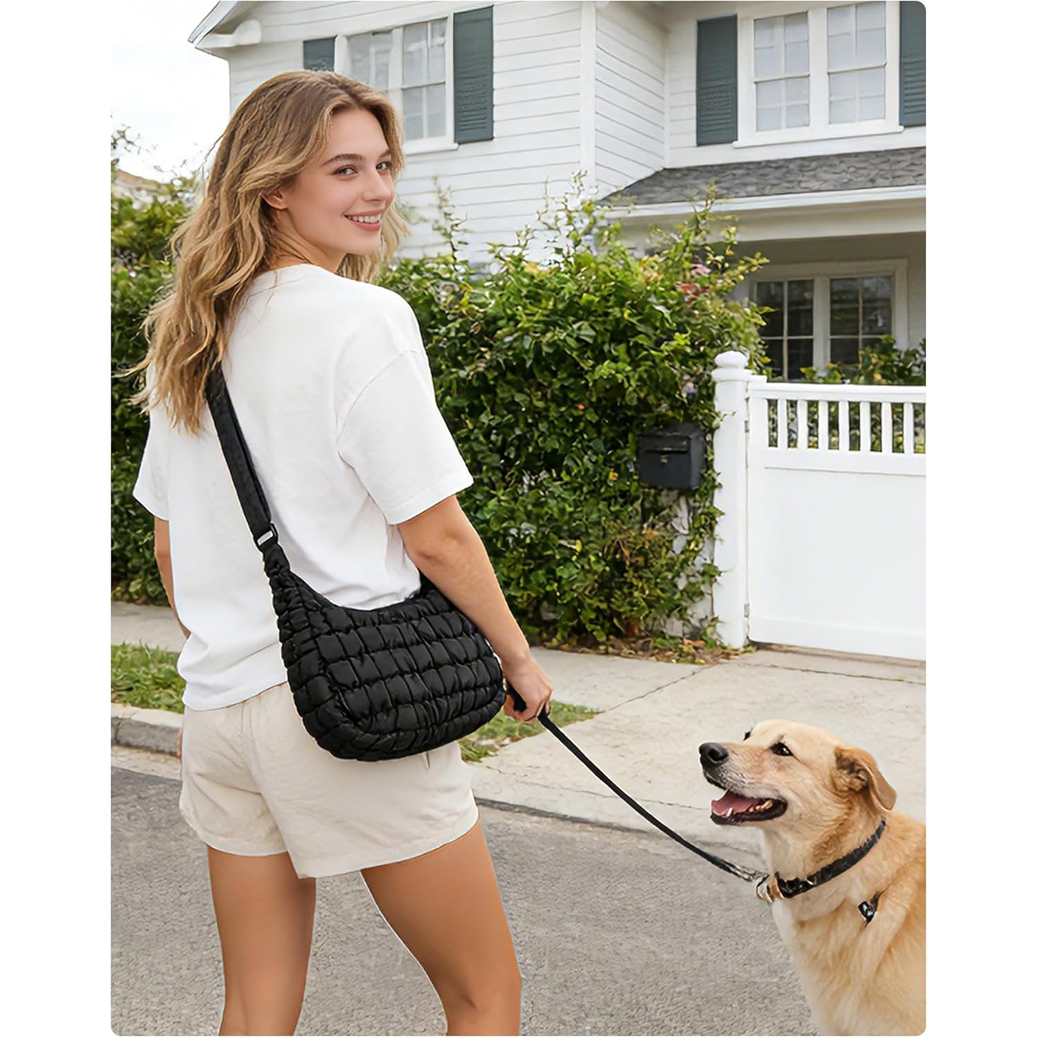 BAGSMART Quilted Crossbody Bag for Women, Lightweight Puffer Purse for Travel, Daily Use & Work