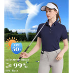 Women's Polo Shirts UPF 50+ Casual Sun Protection Work Quick Dry 4 Buttons Short Sleeve Collared Golf Shirt XS-3XL
