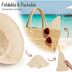 Sun Hat for Women Summer Straw Beach Hats Floppy Crochet Hat UV Protection Travel Bucket Hat Foldable Packable
