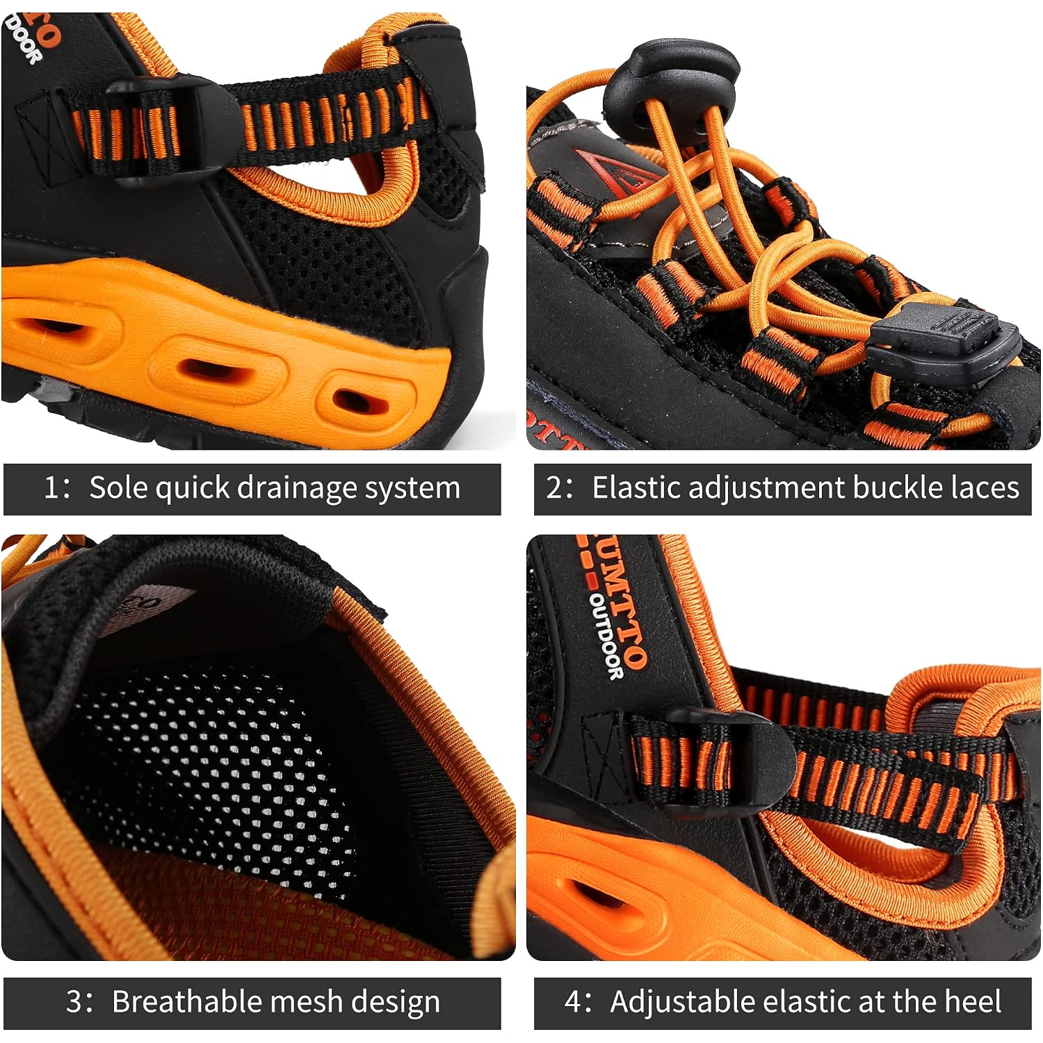Humtto Men'S Amphibious Water Shoes - Hiking Sandals For Men Outdoor Water Sandal Closed Toe Non-Slip River Shoes Summer Quick Drying Aqua Shoe