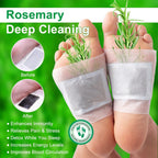 Natural Rosemary Foot Patches with Bamboo, Ginger, Vinegar, Charcoal | 30 Count | Pack of 3