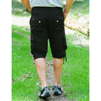 Mens Cargo Shorts Cotton Ripstop Straight Leg Below Knee Twill Casual Summer Long Shorts