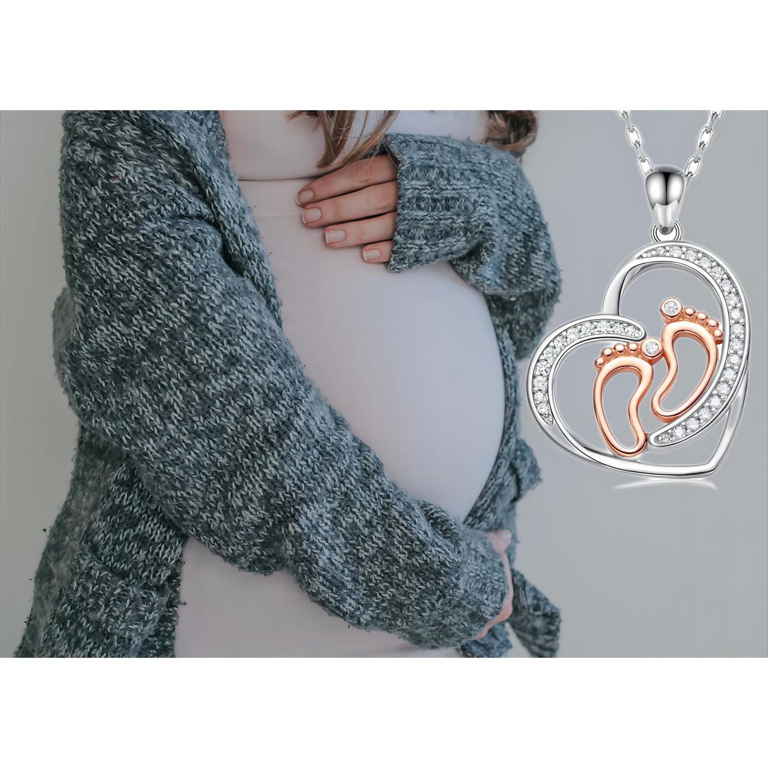 Pregnancy Gifts for First Time Mothers: Mom to be Sterling Silver Necklace Bracelet Earrings for Expecting Women Gifts for Pregnant Wife Daughter Sister Friends