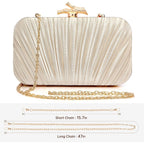 Purses for Women Evening Bag Handbags Formal Pleated Clutch Bag with Chain for Prom Wedding Party Black-tie affairs