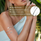 6Pcs Boho Coil Arm Cuff Bangle Set - Adjustable Minimalist Open Arm Cuff Armlet Armband